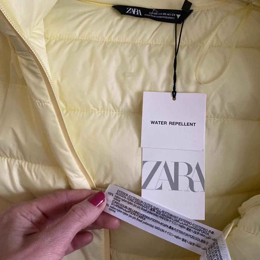 NWT ZARA PUFFER JACKET WATER REPELLENT CROP PUFFY JACKET CROPPED COAT XS - Picture 11 of 16